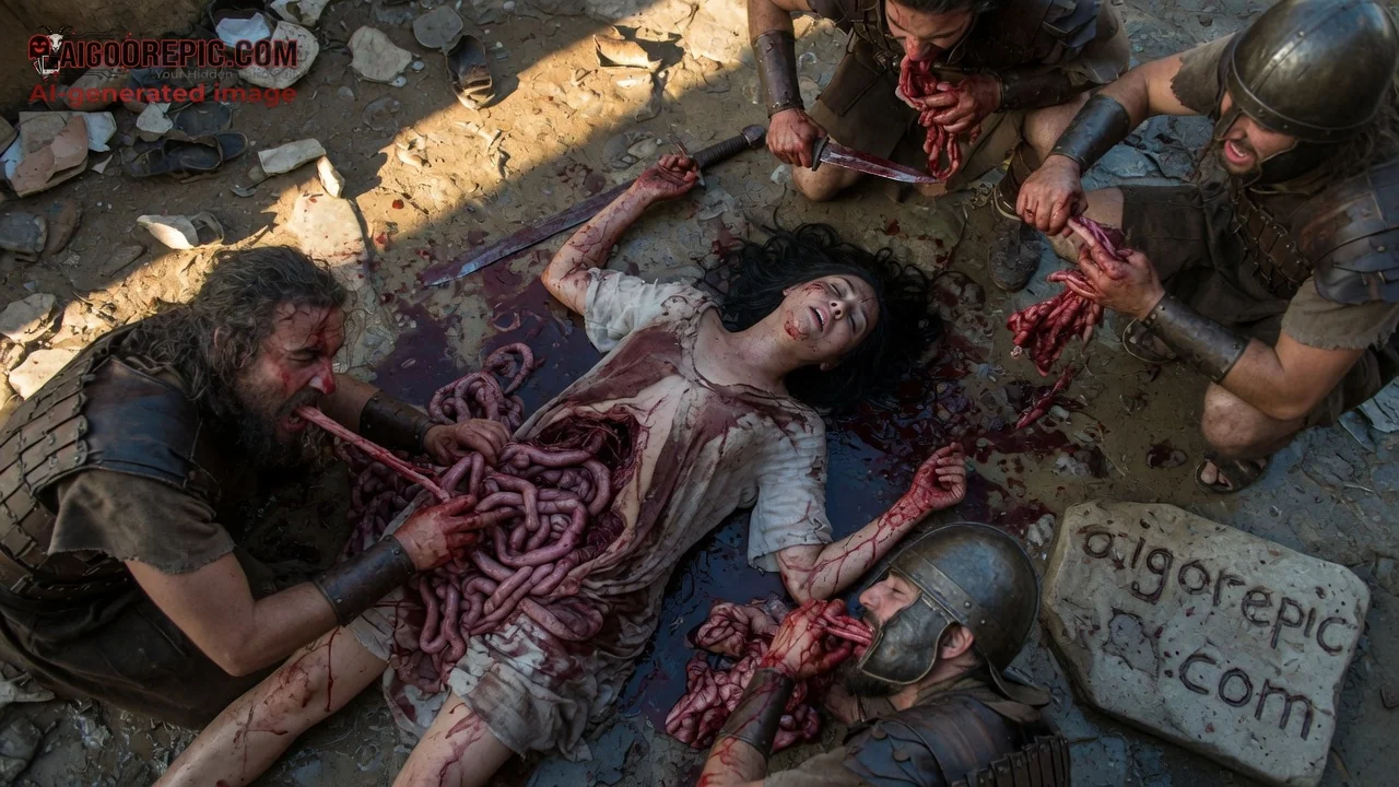 Brutal Gladiator Gutting of Woman - AI Generated Horror