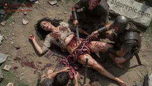 Brutal Roman Gutting of Woman