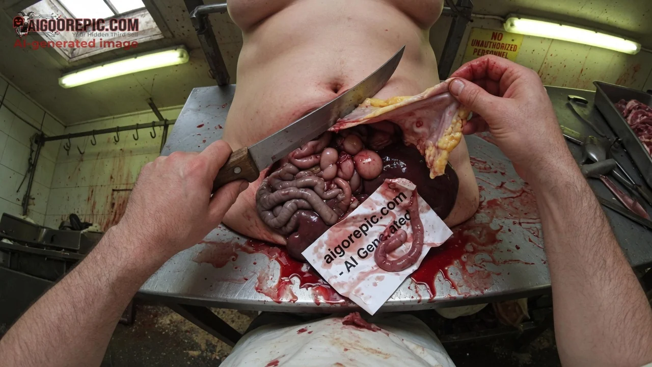 Gory Abdominal Dissection Scene - AI Generated Horror
