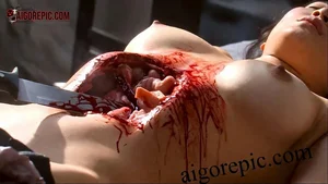Gory Chest Wound Scene