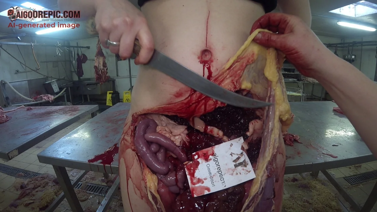 Gruesome Abdominal Dissection Scene - AI Generated Horror