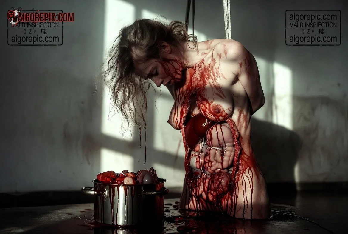Gruesome Self-Dissection Scene - AI Generated Horror