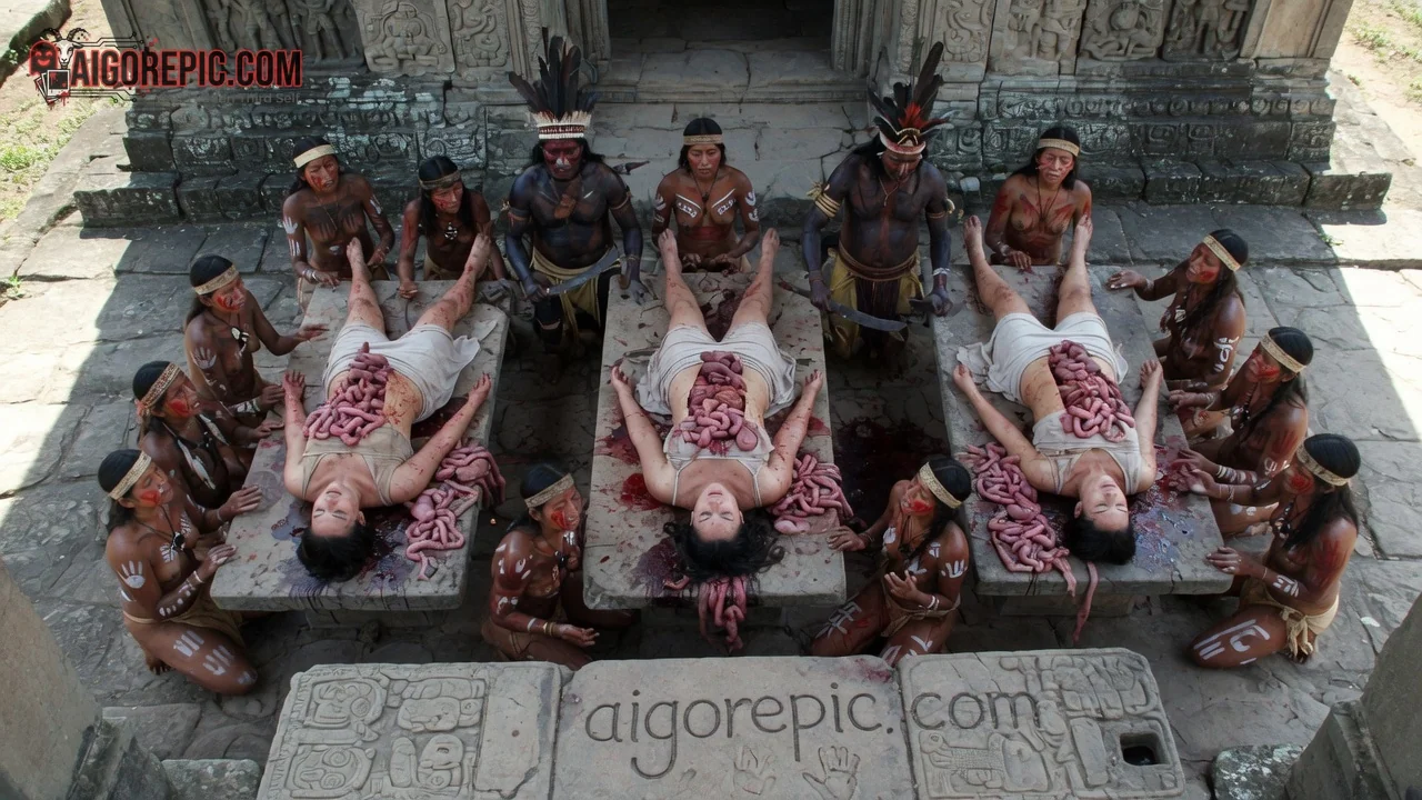 Tribal Sacrifice Ritual Scene - AI Generated Horror