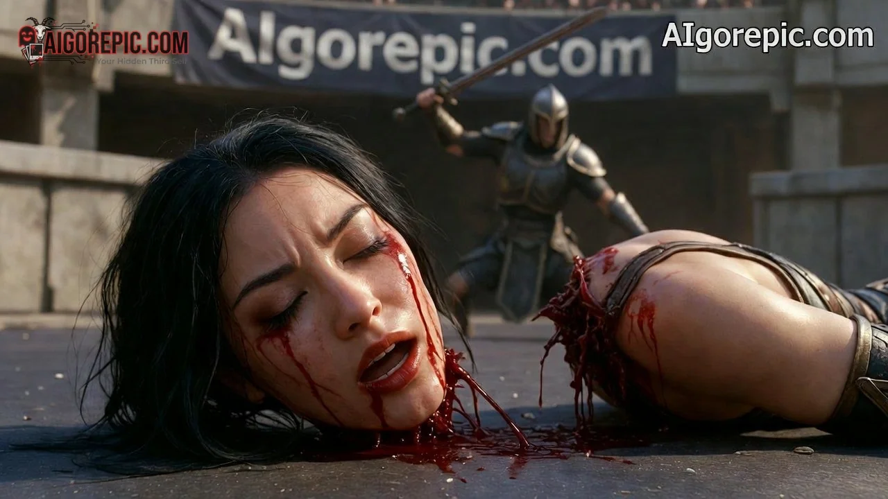 Beheaded Woman in Arena Gore - AI Generated Horror