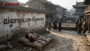 Bloodied Woman in Ancient Village