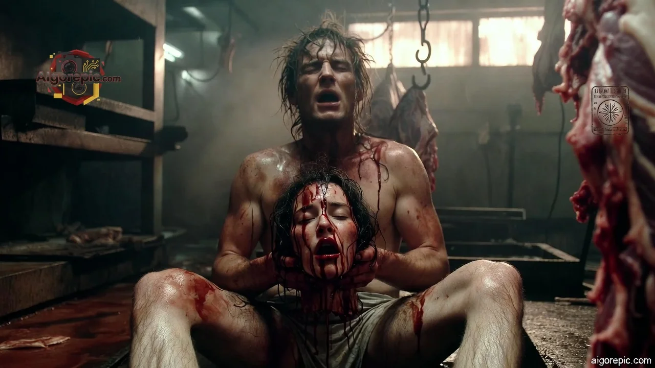 Bloody Butcher Scene - AI Generated Horror