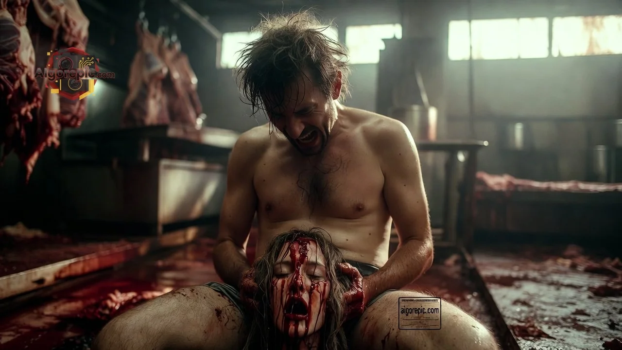 Bloody Butcher Scene - AI Generated Horror