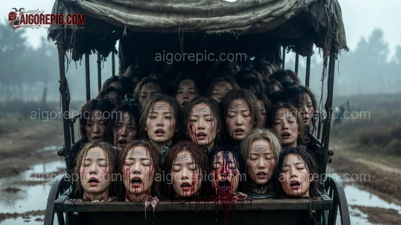 Bloody Cart of Women - AI Generated Horror