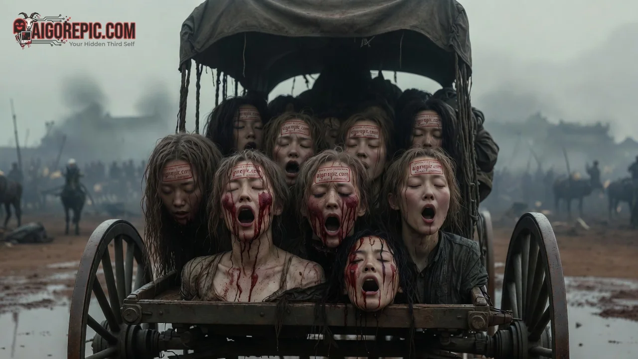 Bloody Cart of Women - AI Generated Horror