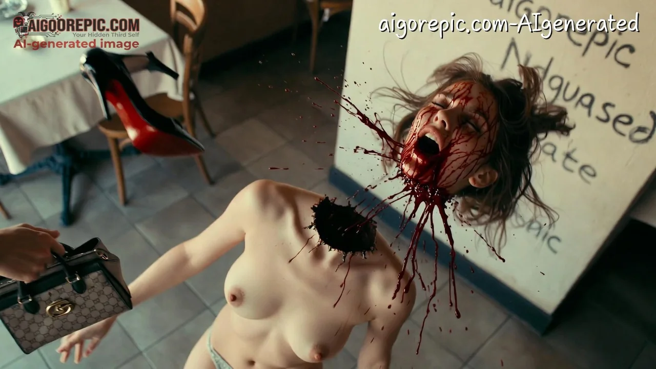Bloody Gunshot Wound Scene - AI Generated Horror