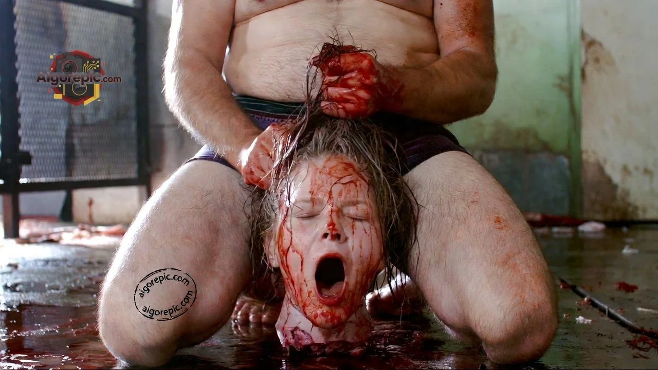 Bloody Head Held by Man - AI Generated Horror