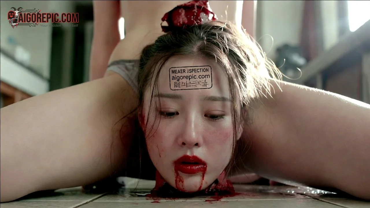 Bloody Head on Floor - AI Generated Horror