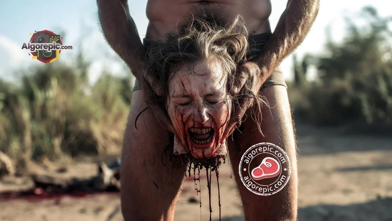 Bloody Scene in Nature - AI Generated Horror