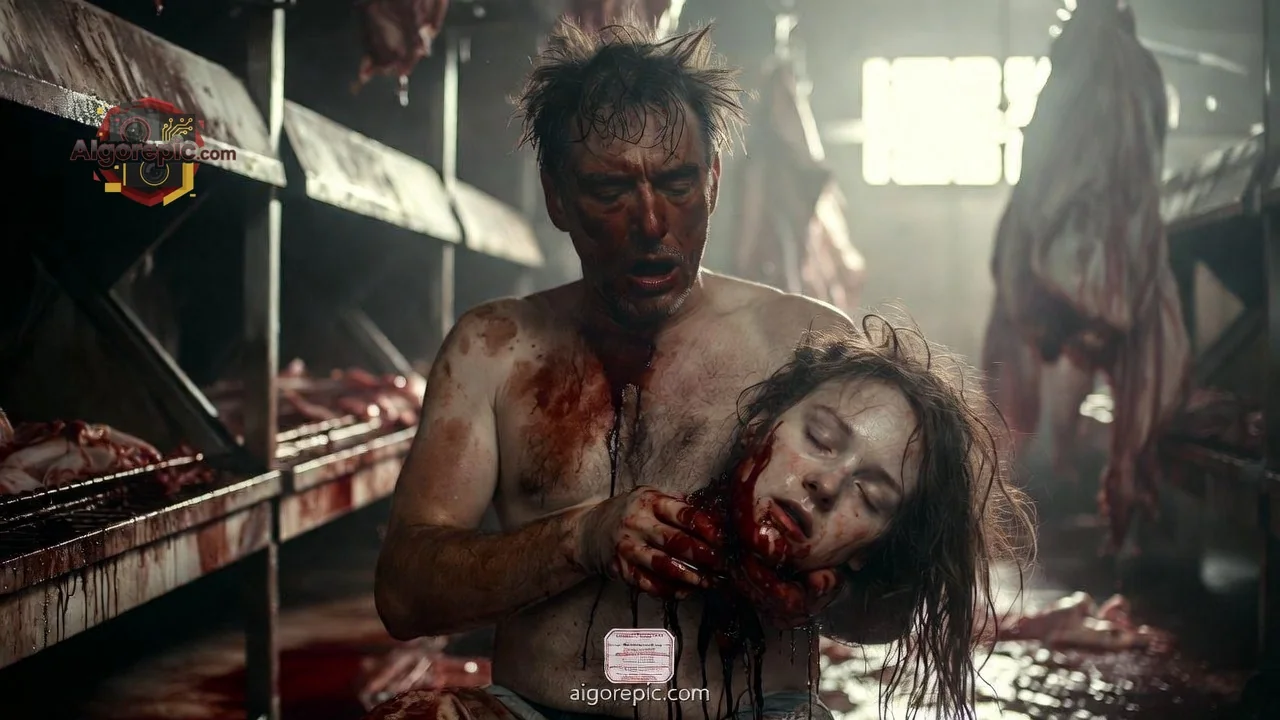 Bloody Slaughterhouse Scene - AI Generated Horror