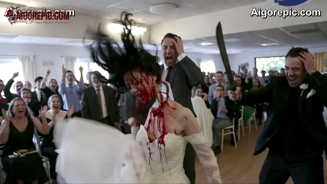 Bloody Wedding Murder Scene - AI Generated Horror