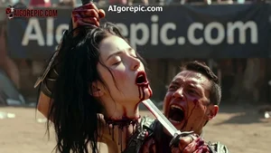 Brutal Gladiatorial Throat Slashing