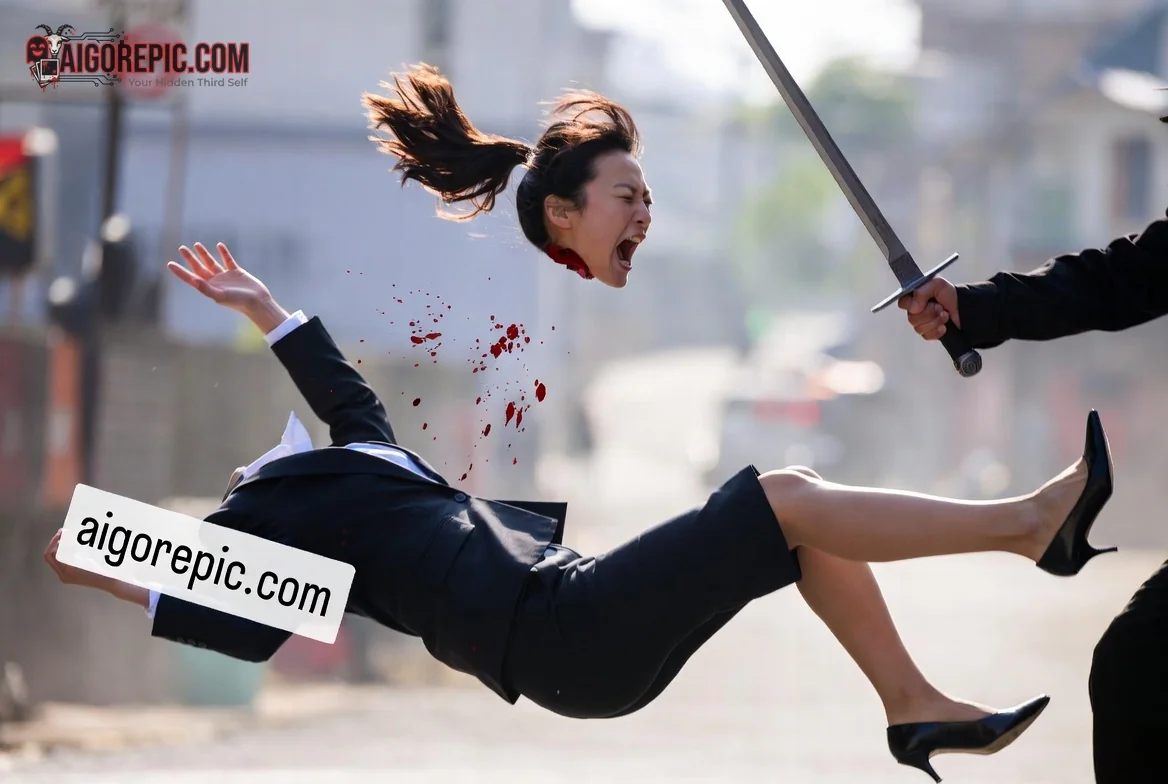 Decapitated Businesswoman - AI Generated Horror