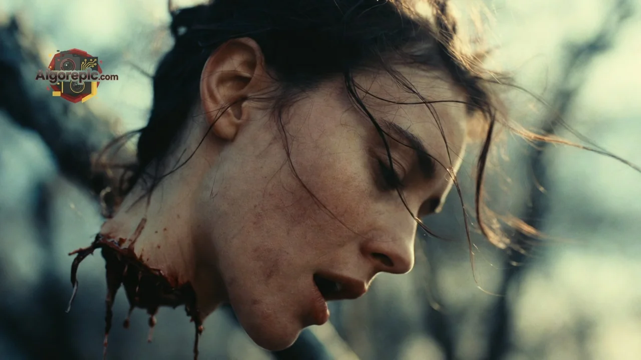 Decapitated Head in Forest - AI Generated Horror