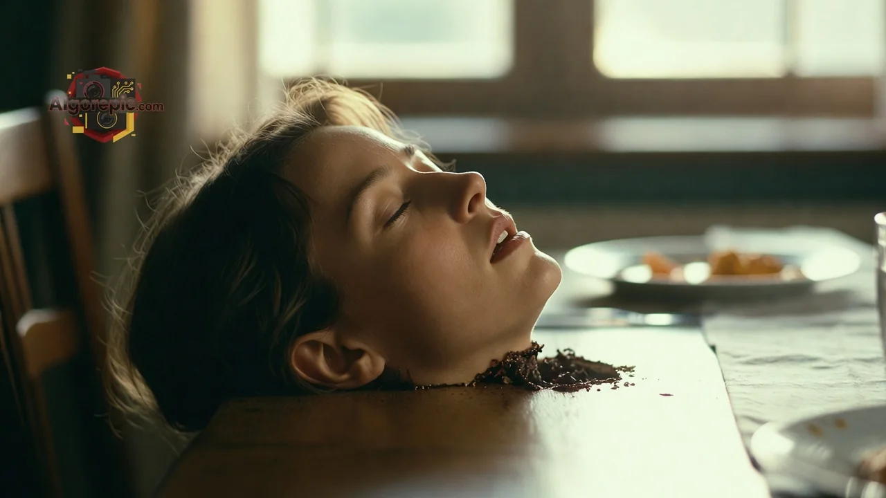 Decapitated Head on Table - AI Generated Horror