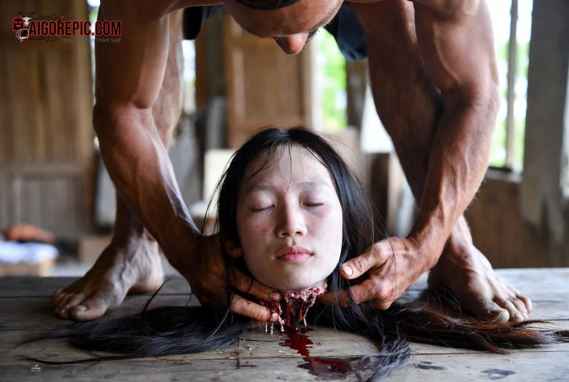 Decapitated Head on Table - AI Generated Horror