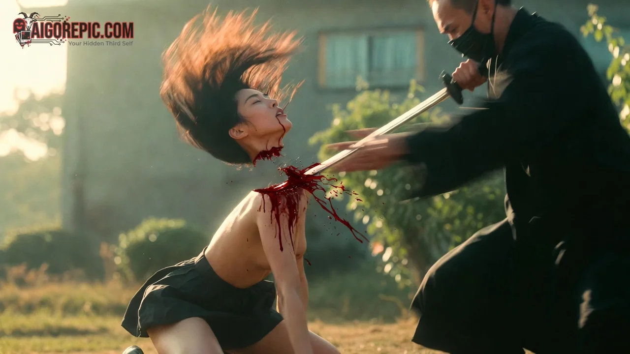 Decapitation in Garden - AI Generated Horror