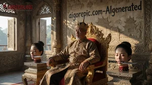 Elderly King with Severed Heads