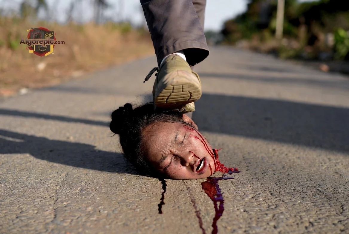 Foot on Head Violence - AI Generated Horror