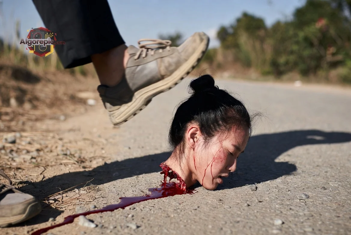 Foot on Severed Head - AI Generated Horror