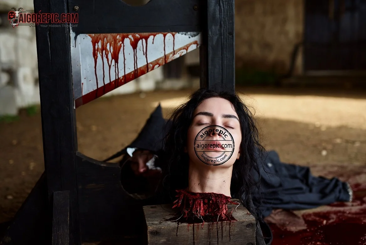 Guillotine Execution Scene - AI Generated Horror