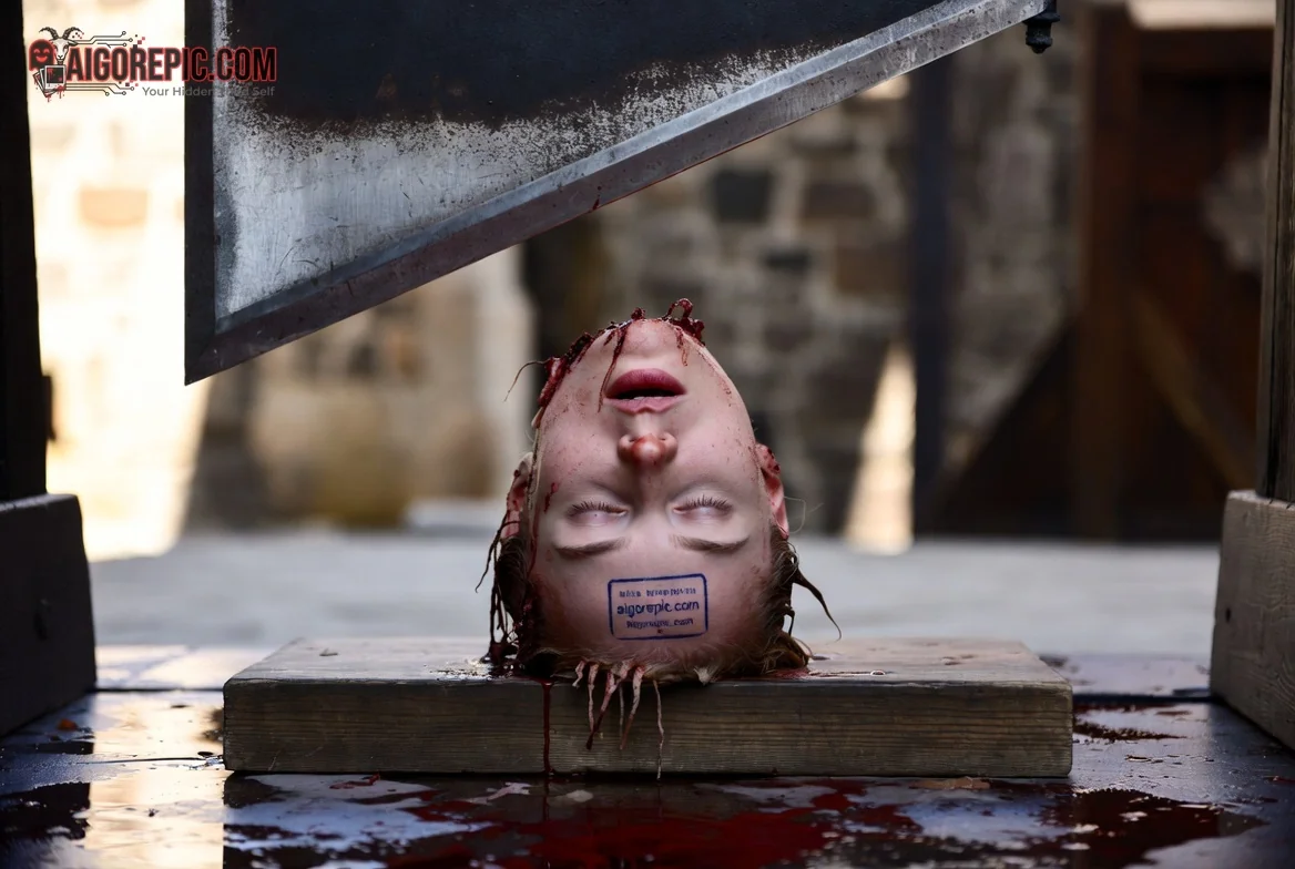Guillotine Execution Scene - AI Generated Horror