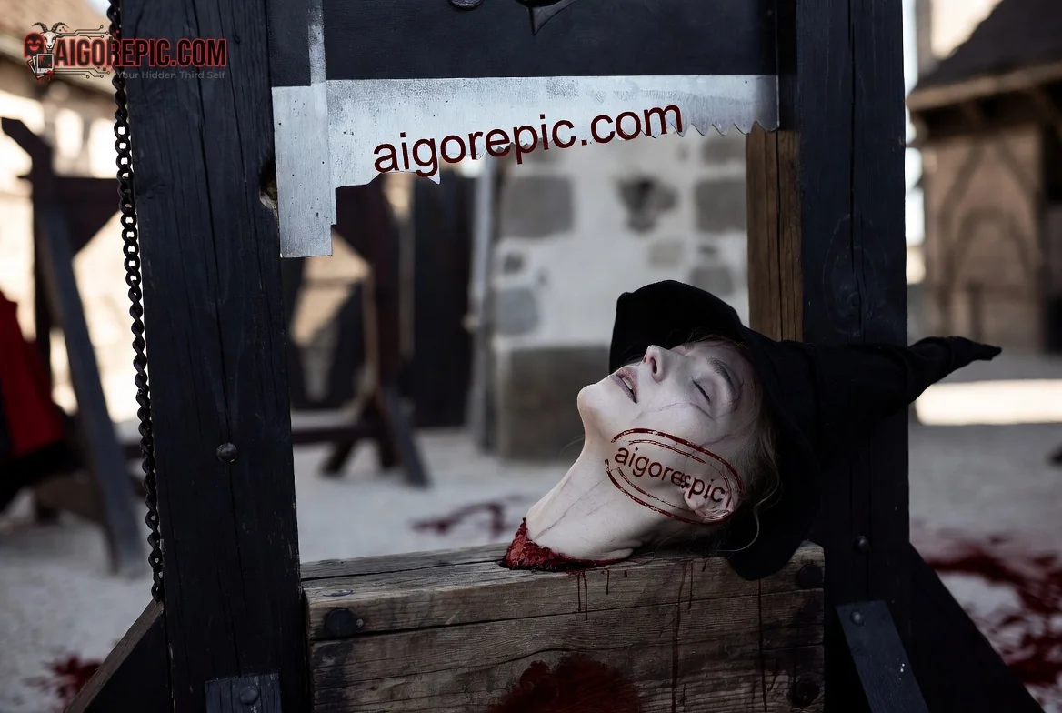 Guillotine Execution Scene - AI Generated Horror