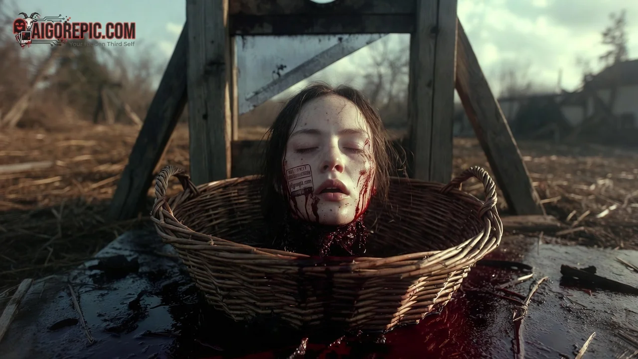 Guillotine Execution Scene - AI Generated Horror
