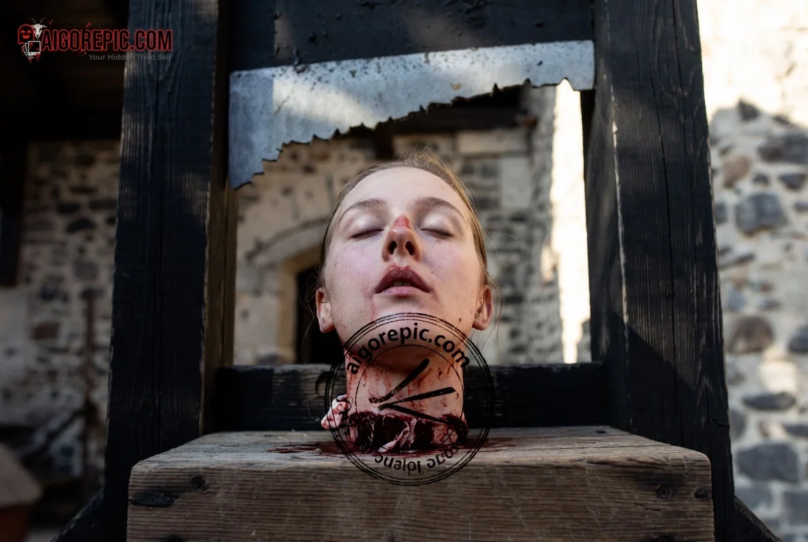 Guillotine Execution Scene - AI Generated Horror