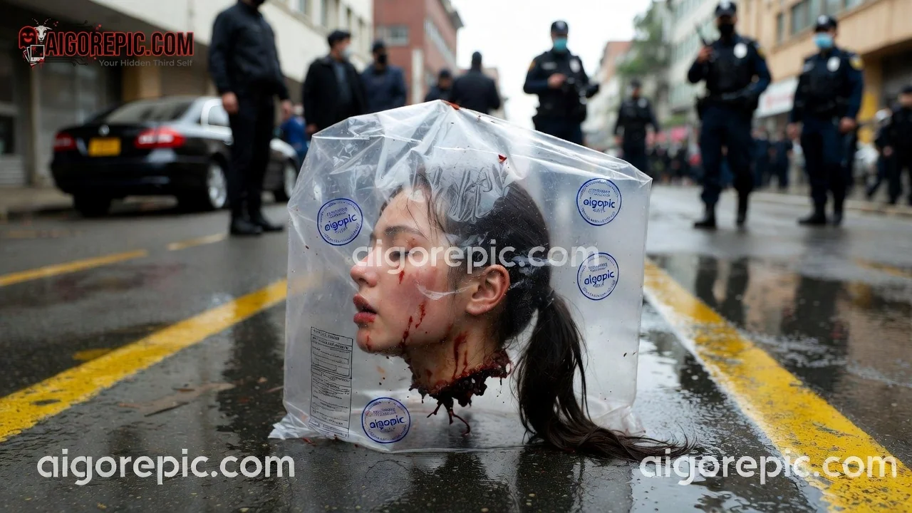 Head in Plastic Box - AI Generated Horror