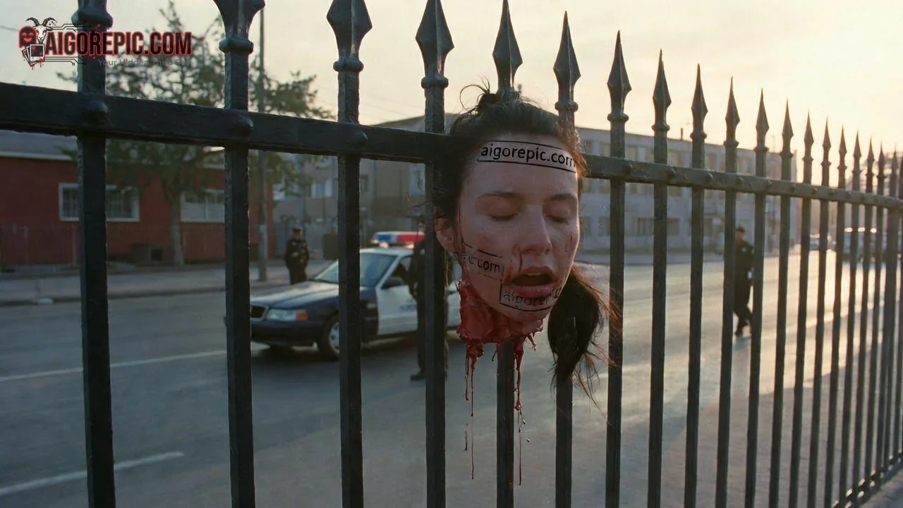 Head on Fence - AI Generated Horror