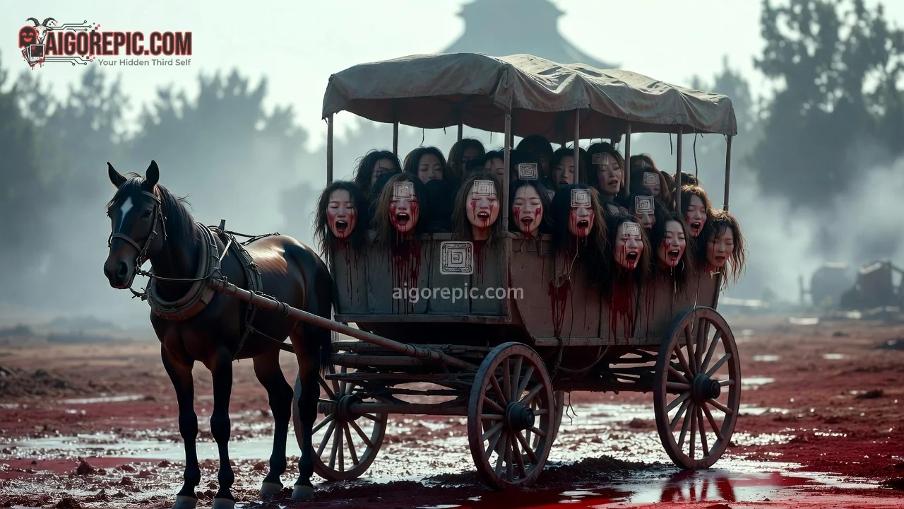 Horrific Carriage of Heads - AI Generated Horror
