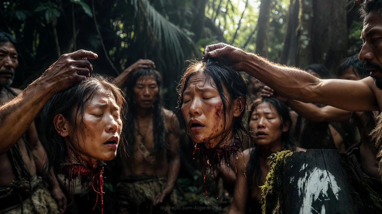Jungle Ritual Sacrifice Scene - AI Generated Horror