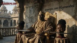 King with Sword-Bearing Attendants