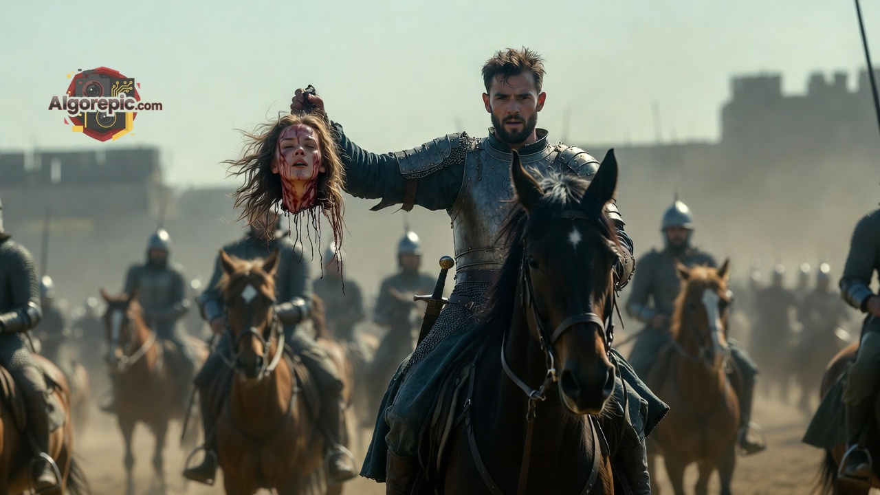 Knight Holding Severed Head - AI Generated Horror