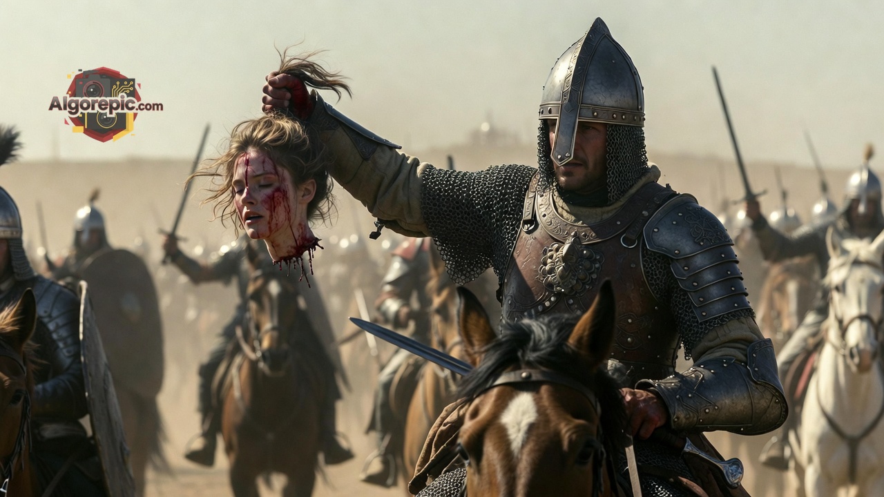 Medieval Warrior with Severed Head - AI Generated Horror