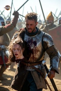 Medieval Warrior with Severed Head