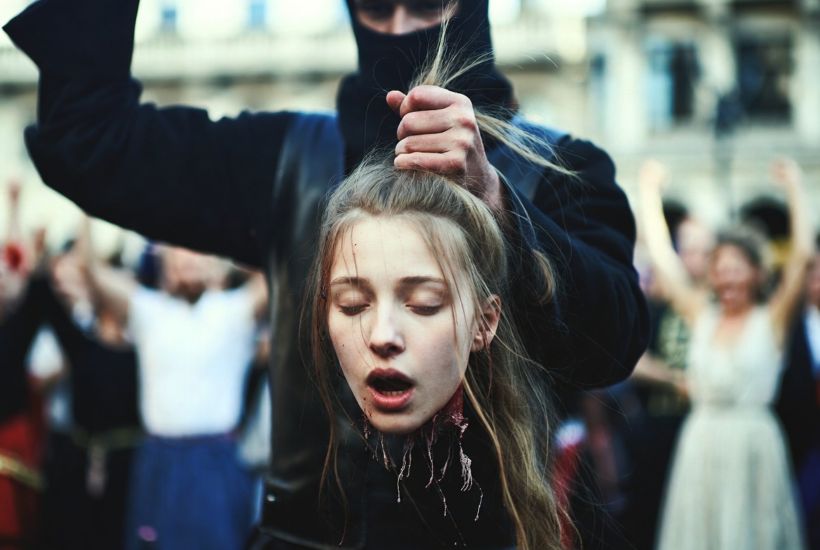 Protest Confrontation Scene - AI Generated Horror