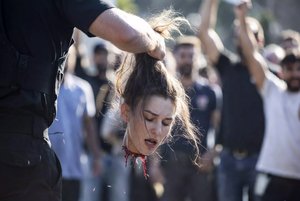 Protest Confrontation Scene