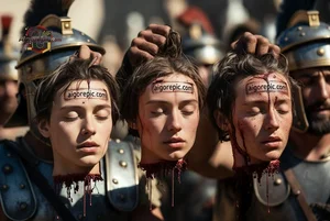 Roman Soldiers with Severed Heads