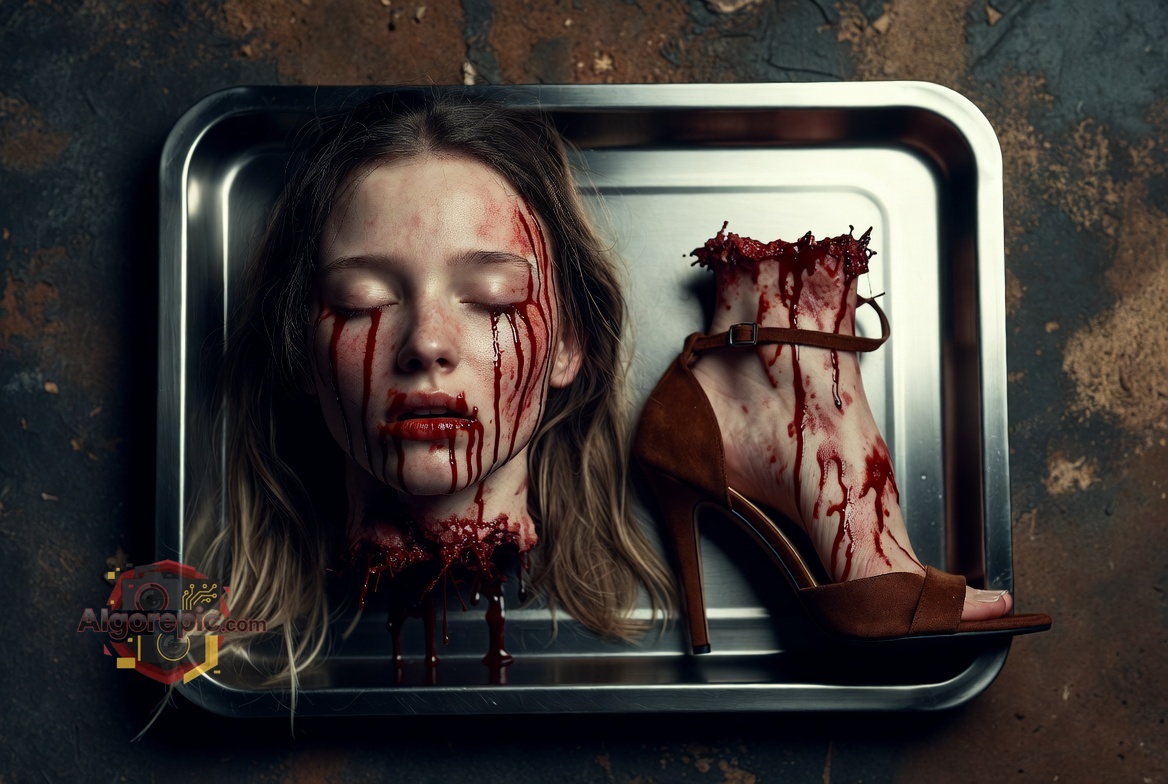 Severed Head and Heel - AI Generated Horror