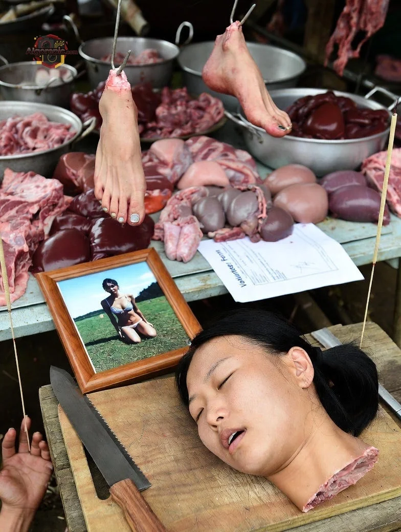 Severed Head Display - AI Generated Horror