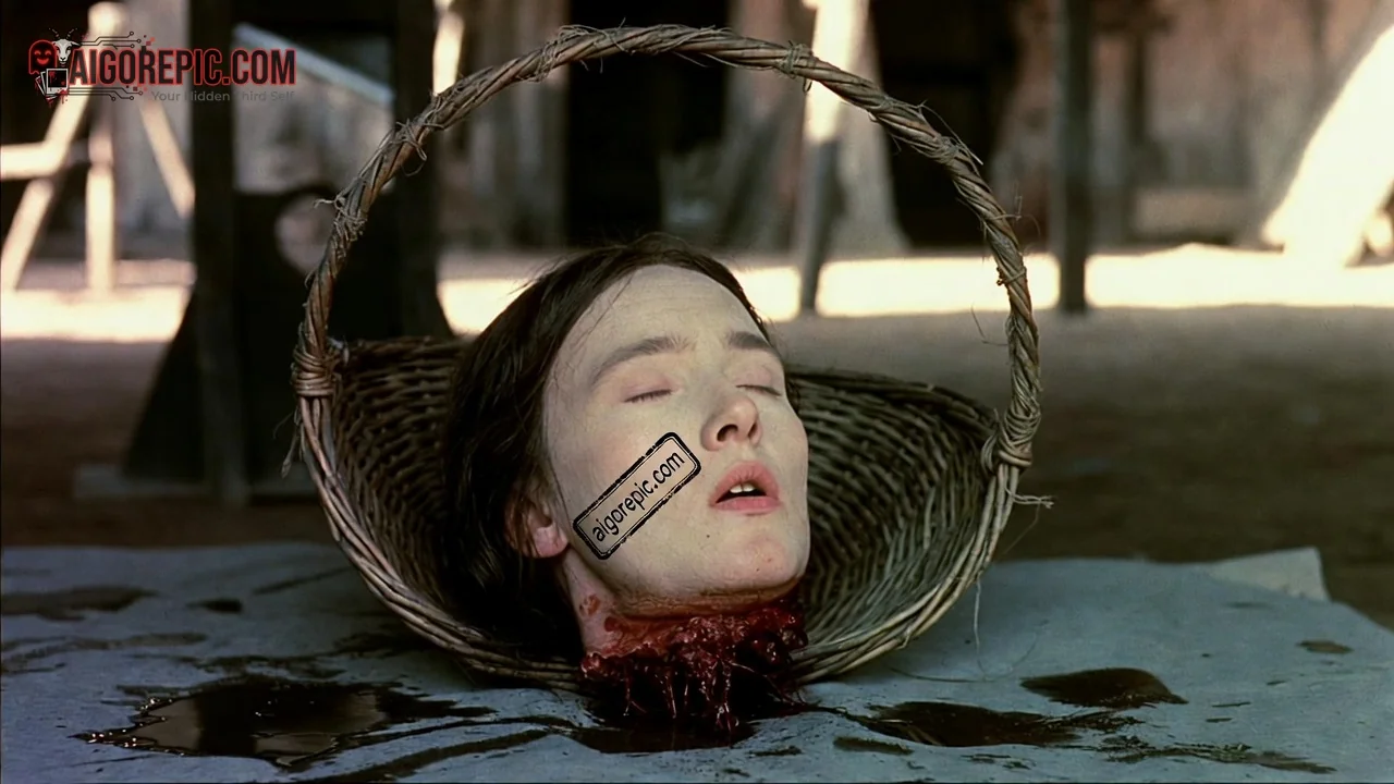 Severed Head in Basket - AI Generated Horror
