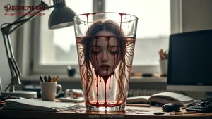 Severed Head in Bloody Glass