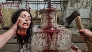 Severed Head in Butchery Horror