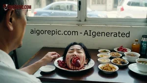 Severed Head on Plate